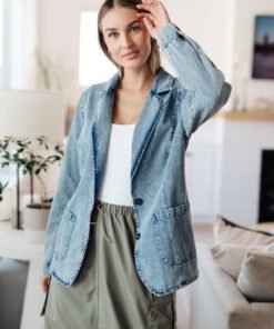 Business Brunch Denim Blazer - Fashion Are Us 